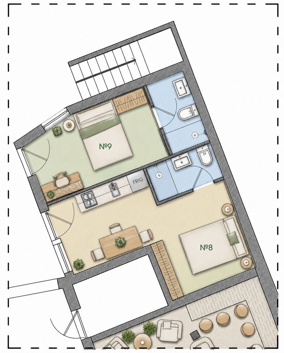 T0 studio + Suite N°9 plan